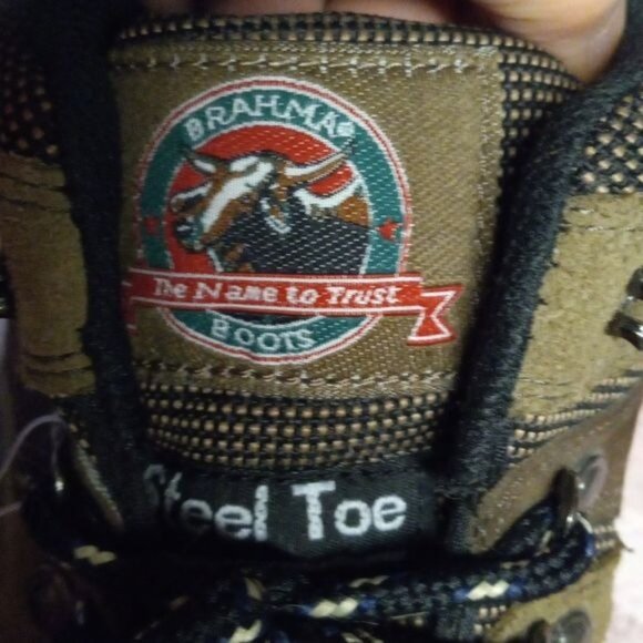 Brahma Size 9 Cedar Mens Hiking Work Boots Rugged Leather Steel Toe Lace Up NEW - Picture 12 of 12